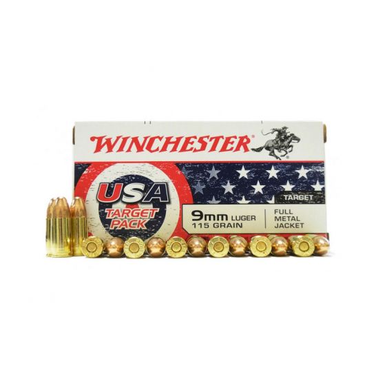 WIN USA 9mm Luger 115gr FMJ Ammo 50/Box
