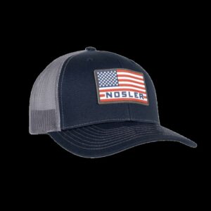 Nosler USA Flag Snapback Cap, Navy/Dark Grey