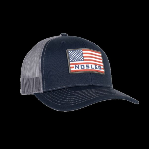 Nosler USA Flag Snapback Cap, Navy/Dark Grey